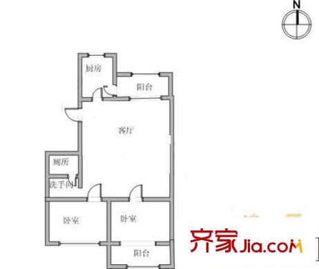 寧福里戶型圖戶型圖 2室1廳1衛(wèi)1廚