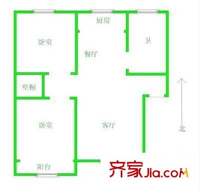 祥豐里 2室 戶型圖