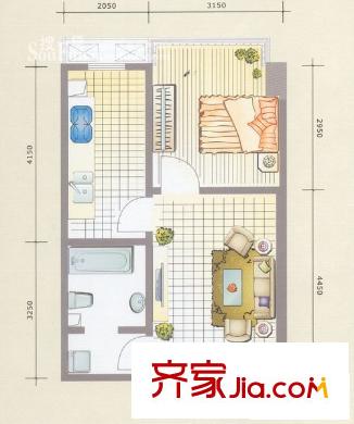 翔宇大廈戶型圖翔宇01戶型 1室1廳1衛(wèi)