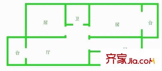九江里戶型圖戶型圖 3室1廳1衛(wèi)1廚