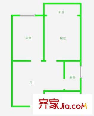 九江里戶型圖戶型圖 2室1廳1衛(wèi)1廚