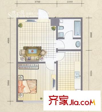 翔宇大廈戶型圖翔宇04戶型 1室1廳1衛(wèi)