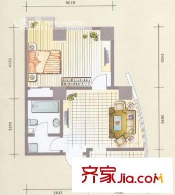 翔宇大廈戶型圖翔宇08戶型 1室1廳1衛(wèi)