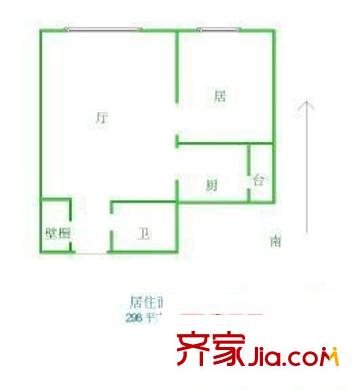 友誼公寓戶型圖戶型圖 1室1廳1衛(wèi)1廚