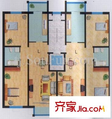 美晨家園戶型圖L 2室2廳1衛(wèi)