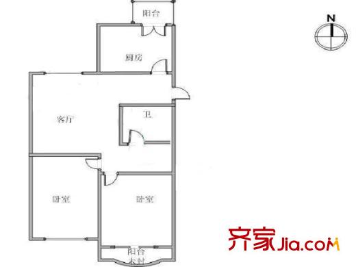 龍濱園 2室 戶型圖