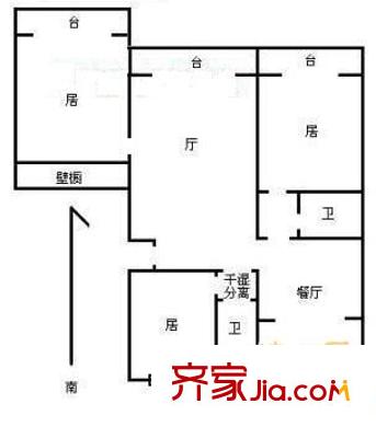 紫桂苑戶型圖戶型圖 3室2廳2衛(wèi)1廚