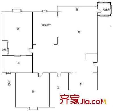 紫桂苑戶型圖戶型圖 2室1廳1衛(wèi)1廚
