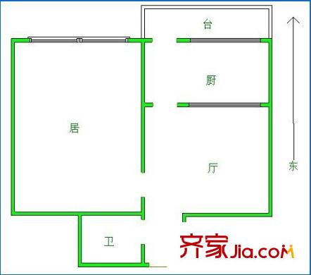 長青北里戶型圖戶型圖 1室1廳1衛(wèi)1廚
