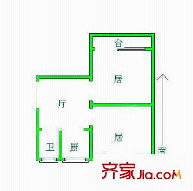 長青北里戶型圖戶型圖 2室1廳1衛(wèi)1廚