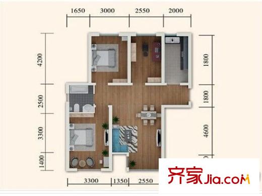 寧澤景苑 戶型圖 3室
