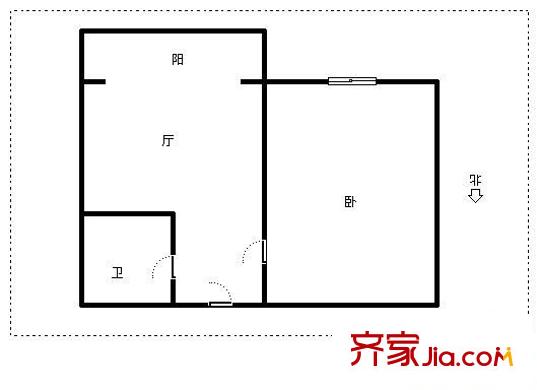 曲溪西里戶型圖戶型圖 1室1廳1衛(wèi)1廚