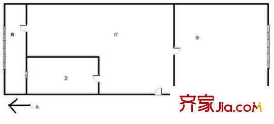 曲溪西里戶型圖 戶型圖 1室1廳1衛(wèi)1廚