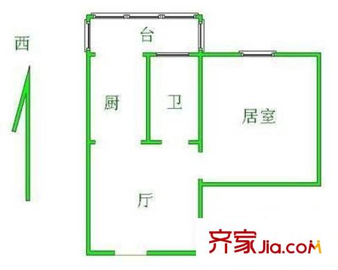 延生里戶(hù)型圖戶(hù)型圖 1室1廳1衛(wèi)1廚
