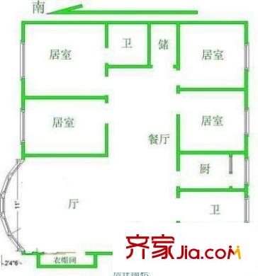 立達公寓戶型圖戶型圖 4室2廳2衛(wèi)1廚