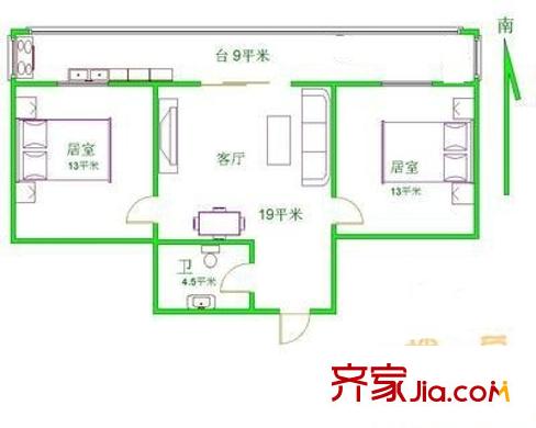 大江南里戶型圖戶型圖 2室1廳1衛(wèi)