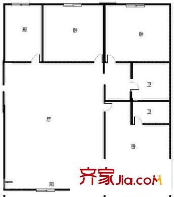 津?yàn)I雅都公寓戶型圖戶型圖 2室1廳1衛(wèi)1廚