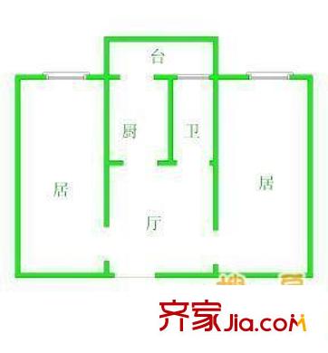 大江南里戶型圖戶型圖 2室1廳1衛(wèi)1廚