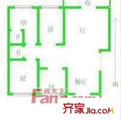 陽光花園戶型圖戶型圖 3室1廳2衛(wèi)1廚