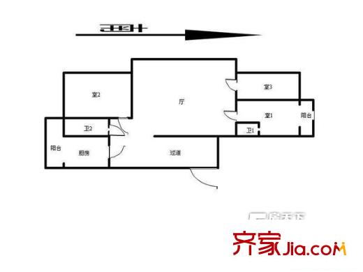 春廈里戶型圖戶型圖 3室1廳2衛(wèi)1廚