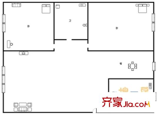 春廈里戶型圖戶型圖 2室1廳1衛(wèi)1廚