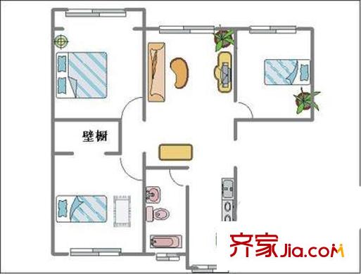 前光里戶型圖戶型圖 3室1廳1衛(wèi)1廚