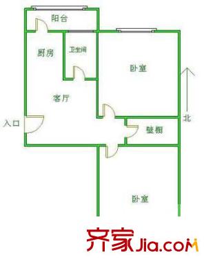 前光里戶(hù)型圖戶(hù)型圖 2室1廳1衛(wèi)1廚