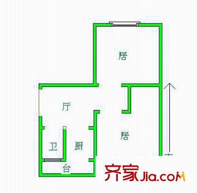 建湖里 2室 戶型圖