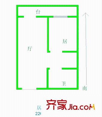 建湖里戶型圖 戶型圖 1室1廳1衛(wèi)1廚