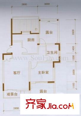 天江格調(diào)蘭庭戶型圖戶型圖 1室1廳1衛(wèi)1廚
