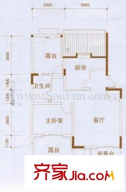 天江格調(diào)蘭庭戶型圖戶型圖 1室1廳1衛(wèi)1廚