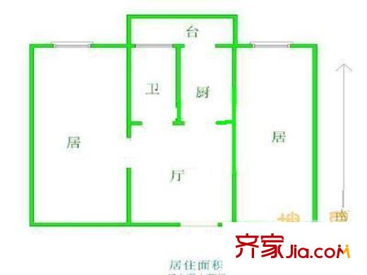 賓水里戶型圖戶型圖 2室1廳1衛(wèi)1廚