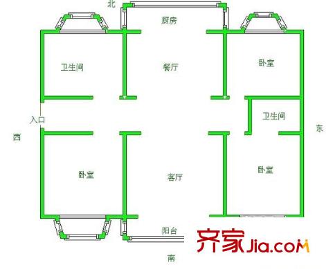 21小區(qū) 戶型圖 3居室