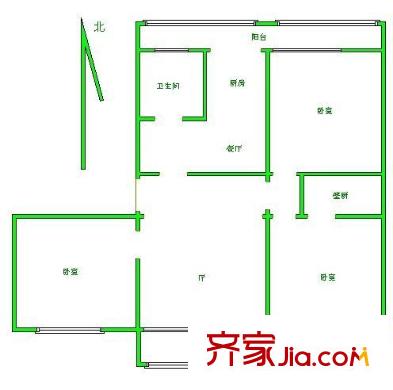 張大里新村 3室 戶型圖