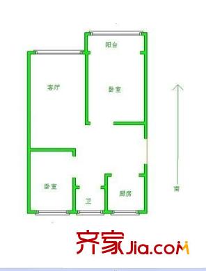 張大里新村 2室 戶型圖