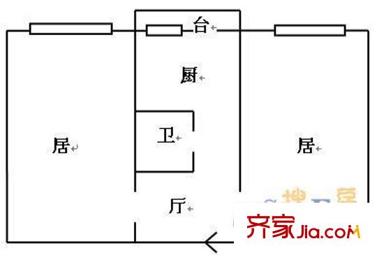 祥和家園戶型圖戶型圖 2室1廳1衛(wèi)1廚