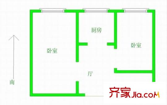 嘉陵東里戶型圖戶型圖 2室1廳1衛(wèi)1廚