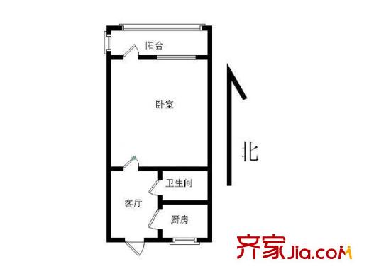 嘉陵東里 1室 戶型圖