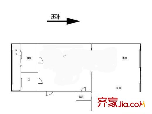 嘉陵東里戶型圖戶型圖 3室1廳1衛(wèi)1廚