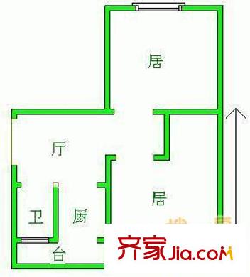 宜白南里戶型圖戶型圖 2室1廳1衛(wèi)1廚