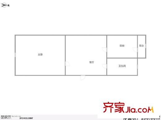 宜白南里 1室 戶型圖