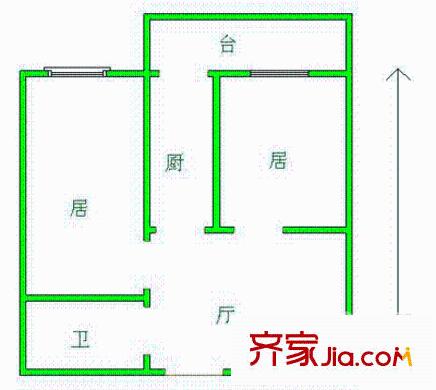 宜白南里戶型圖戶型圖 2室1廳1衛(wèi)1廚