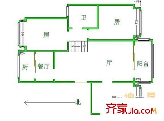 嘉德園戶型圖戶型圖 2室2廳1衛(wèi)1廚