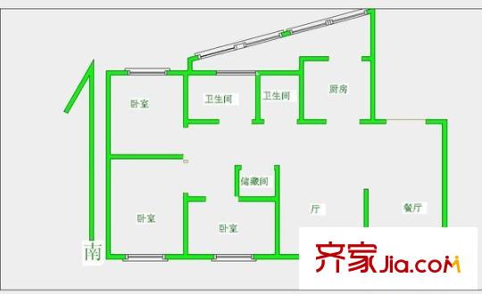 嘉德園戶型圖戶型圖 3室2廳2衛(wèi)1廚