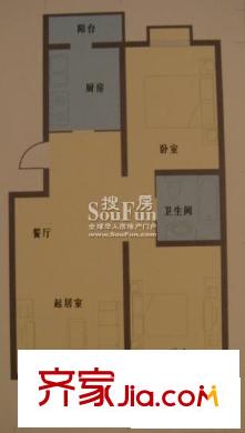 雅潤嘉園戶型圖03 2室1廳1衛(wèi)