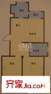 雅潤嘉園戶型圖06 2室2廳1衛(wèi)