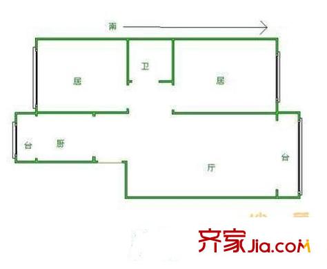 重華西里戶型圖戶型圖 2室1廳1衛(wèi)1廚