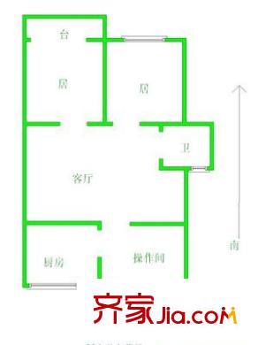 現(xiàn)代花苑 2室 戶型圖