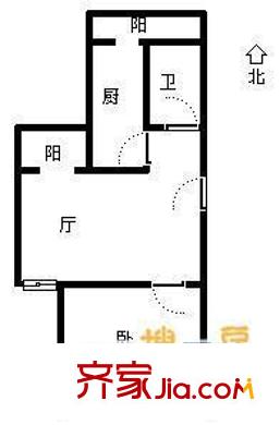 宜川北里戶型圖戶型圖 1室1廳1衛(wèi)1廚