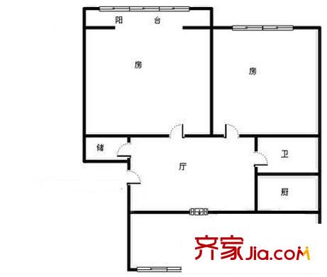 亞中花園戶型圖戶型圖 2室1廳1衛(wèi)1廚